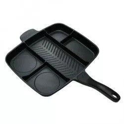 Tigaie grill cu invelis antiaderent non stick, 5 compartimente